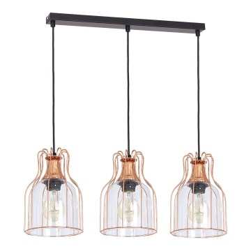 Chandelier on a string ARIA 3xE27/60W/230V copper