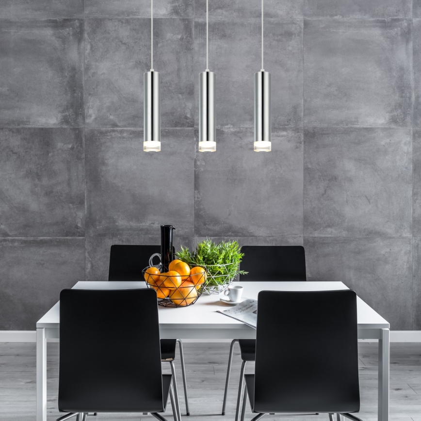 Chandelier on a string ARMIN 3xGU10/10W/230V shiny chrome