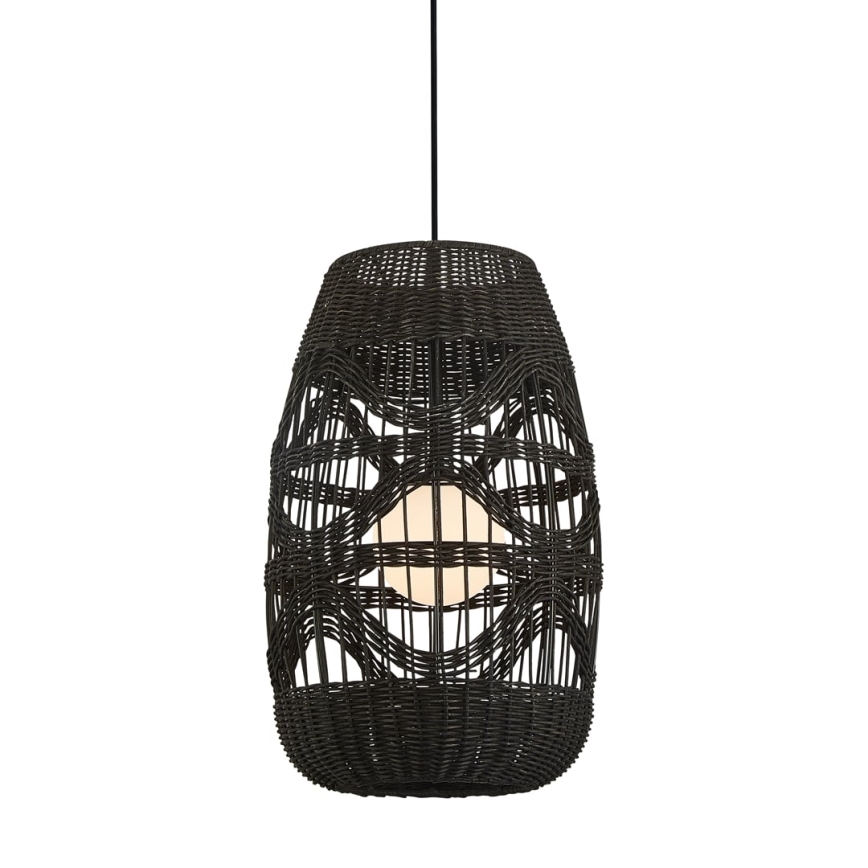 Chandelier on a string ARONA 1xG9/9W/230V d. 25 cm rattan/black