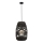 Chandelier on a string ARONA 1xG9/9W/230V d. 25 cm rattan/black