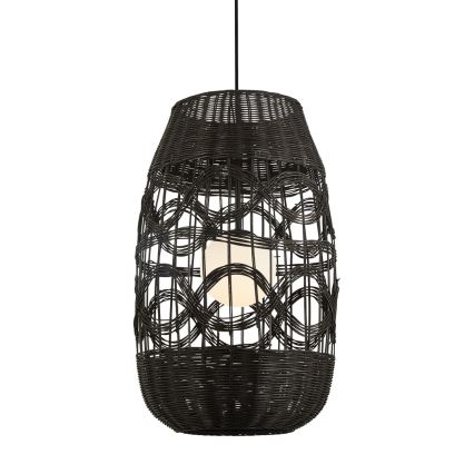 Chandelier on a string ARONA 1xG9/9W/230V d. 40 cm rattan/black