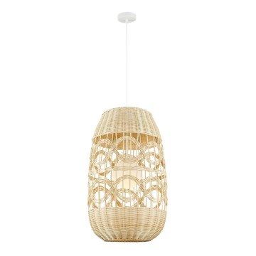 Chandelier on a string ARONA 1xG9/9W/230V d. 40 cm rattan/beige
