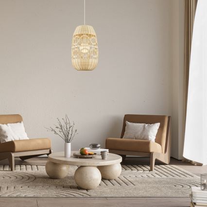 Chandelier on a string ARONA 1xG9/9W/230V d. 40 cm rattan/beige