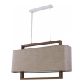 Chandelier on a string ARTEMIDA 2xE27/60W/230V beige/brown