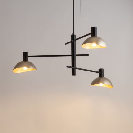 Chandelier on a string ARTIS 3xE14/40W/230V black/gold