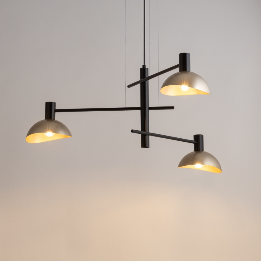 Chandelier on a string ARTIS 3xE14/40W/230V black/gold