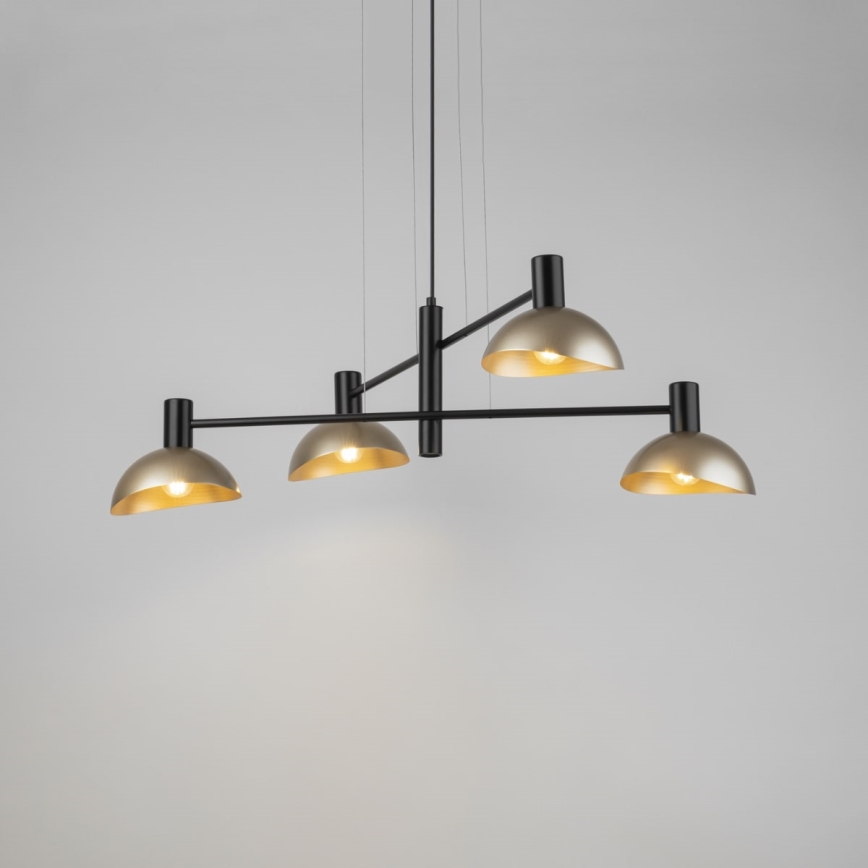 Chandelier on a string ARTIS 4xE14/40W/230V black/gold