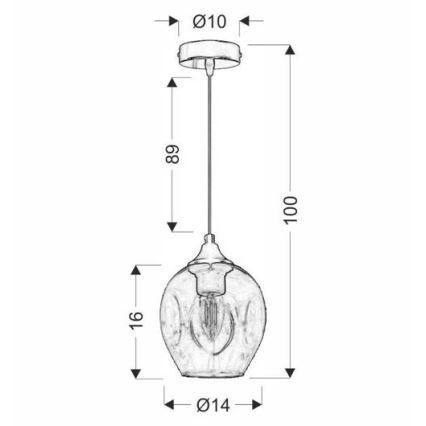 Chandelier on a string ASPA 1xE27/40W/230V black