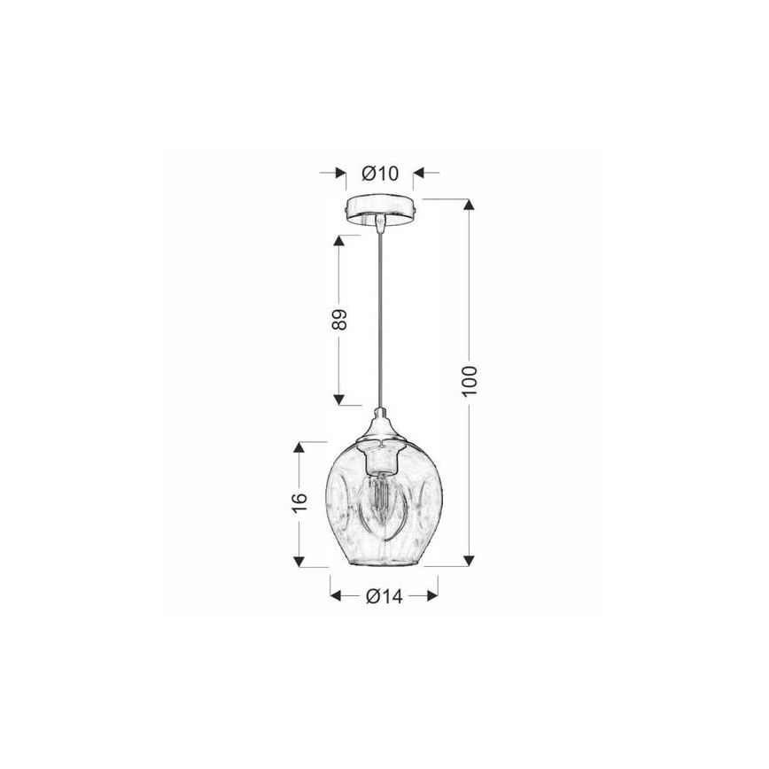 Chandelier on a string ASPA 1xE27/40W/230V black
