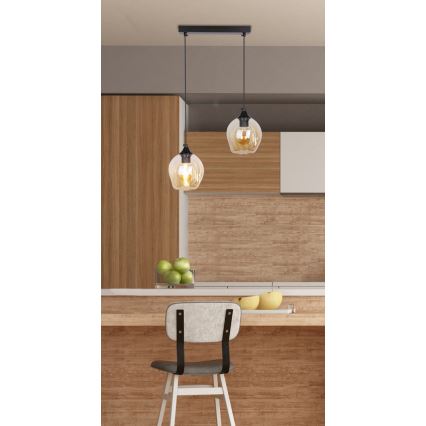 Chandelier on a string ASPA 2xE27/40W/230V black