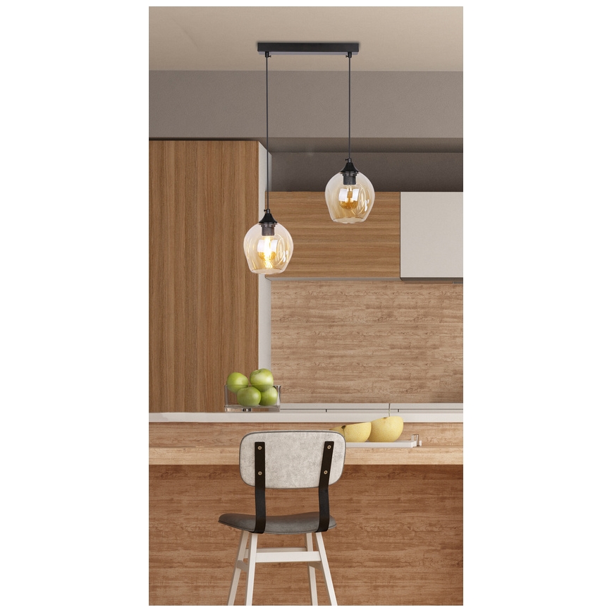 Chandelier on a string ASPA 2xE27/40W/230V black