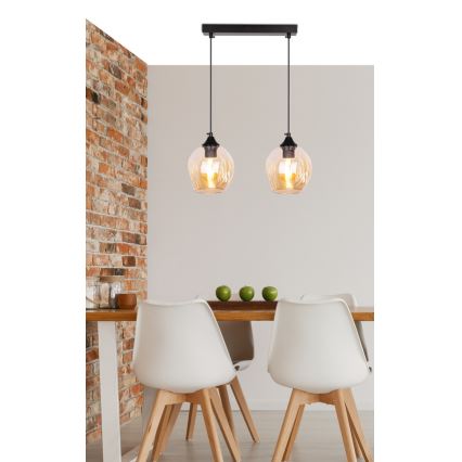 Chandelier on a string ASPA 2xE27/40W/230V black