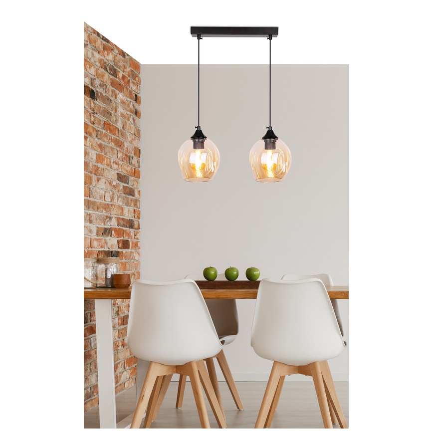 Chandelier on a string ASPA 2xE27/40W/230V black