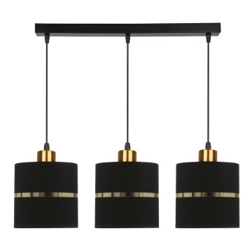 Chandelier on a string ASSAM 3xE27/60W/230V black