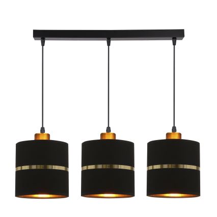 Chandelier on a string ASSAM 3xE27/60W/230V black
