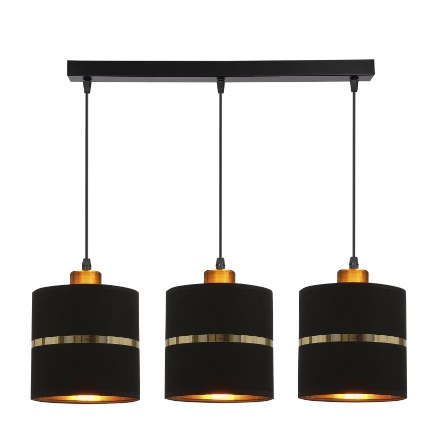 Chandelier on a string ASSAM 3xE27/60W/230V black