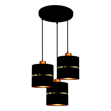 Chandelier on a string ASSAM 3xE27/60W/230V black
