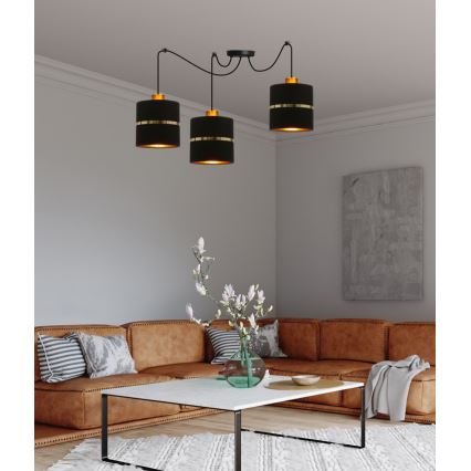 Chandelier on a string ASSAM 3xE27/60W/230V black