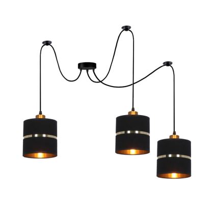 Chandelier on a string ASSAM 3xE27/60W/230V black