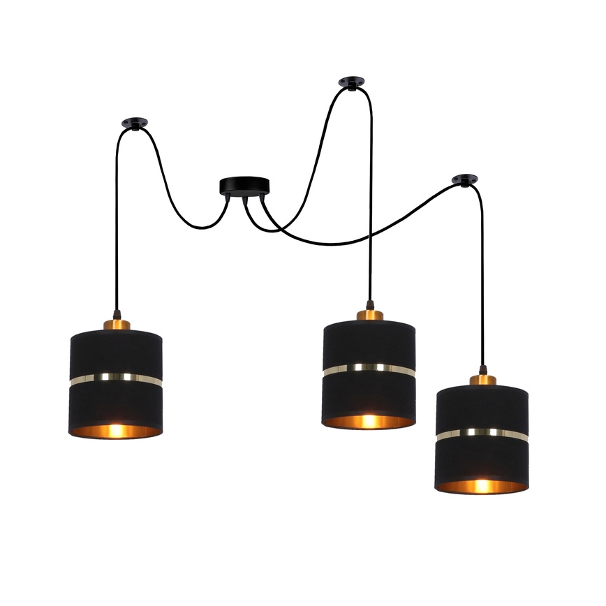 Chandelier on a string ASSAM 3xE27/60W/230V black