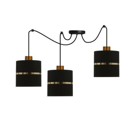 Chandelier on a string ASSAM 3xE27/60W/230V black