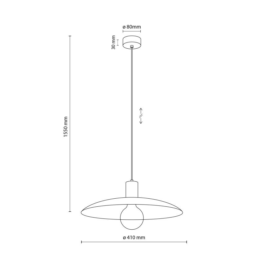 Chandelier on a string ASTRA 1xE27/15W/230V d. 41 cm beige