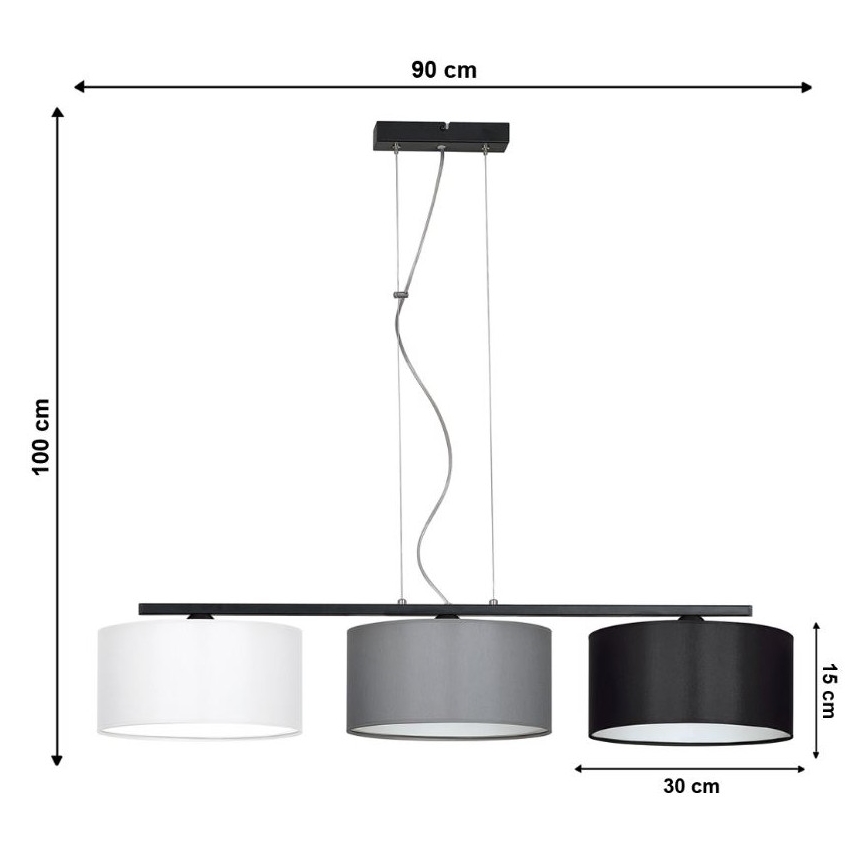 Chandelier on a string ASTRA 3xE27/60W/230V