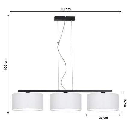 Chandelier on a string ASTRA 3xE27/60W/230V white