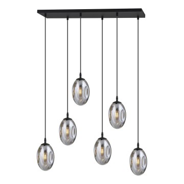 Chandelier on a string ASTRAL 6xE14/10W/230V black/smoky