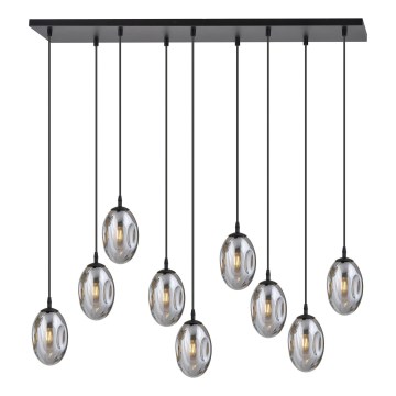 Chandelier on a string ASTRAL 9xE14/10W/230V black/smoky