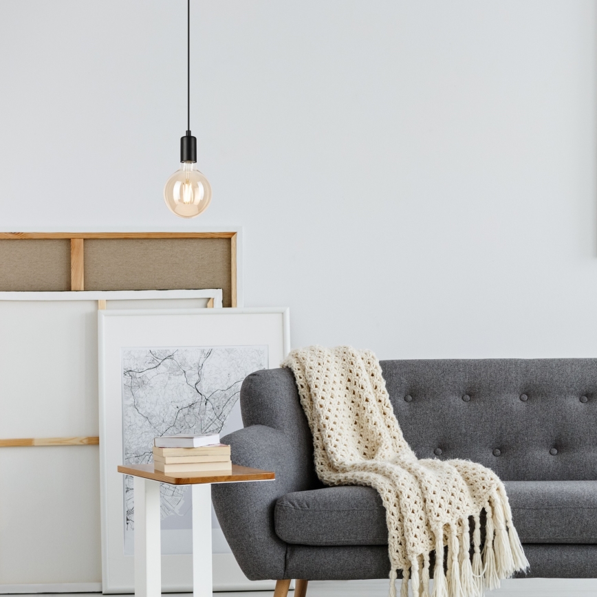 Chandelier on a string ASTRID 1xE27/60W/230V matte black