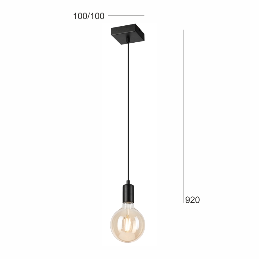 Chandelier on a string ASTRID 1xE27/60W/230V matte black