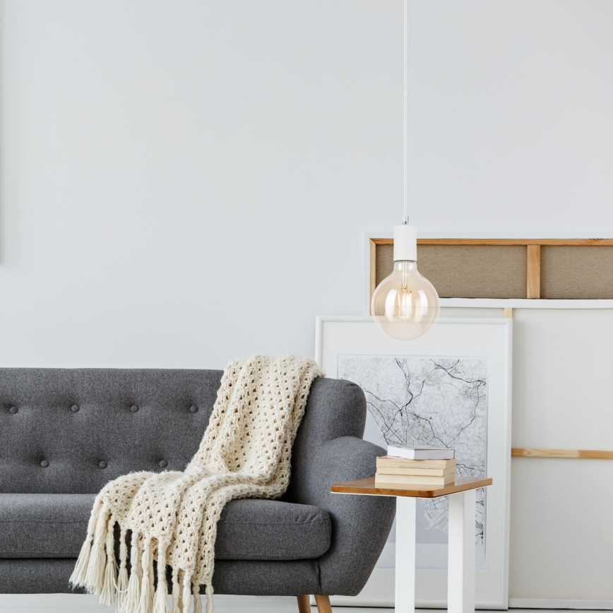 Chandelier on a string ASTRID 1xE27/60W/230V white