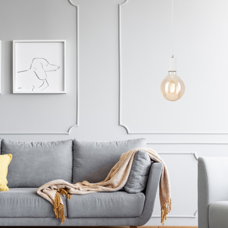 Chandelier on a string ASTRID 1xE27/60W/230V white