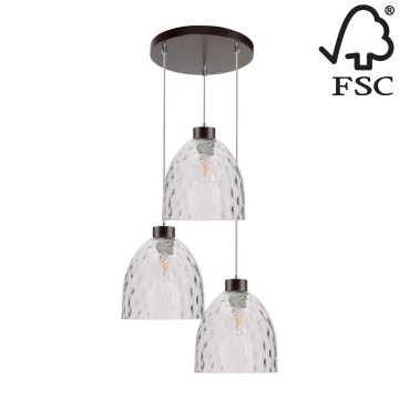 Chandelier on a string AURA 3xE27/60W/230V beech - FSC certified