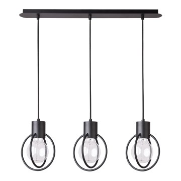 Chandelier on a string AURA 3xE27/60W/230V black