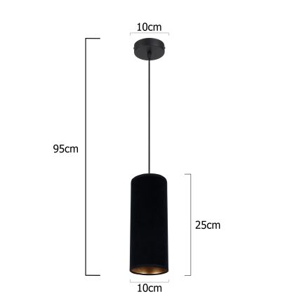 Chandelier on a string AVALO 1xE27/60W/230V black