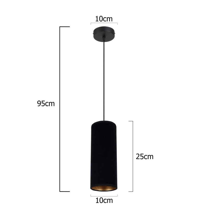 Chandelier on a string AVALO 1xE27/60W/230V black