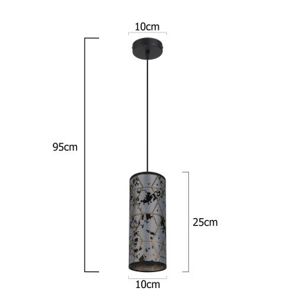 Chandelier on a string AVALO 1xE27/60W/230V grey/black