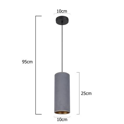 Chandelier on a string AVALO 1xE27/60W/230V grey