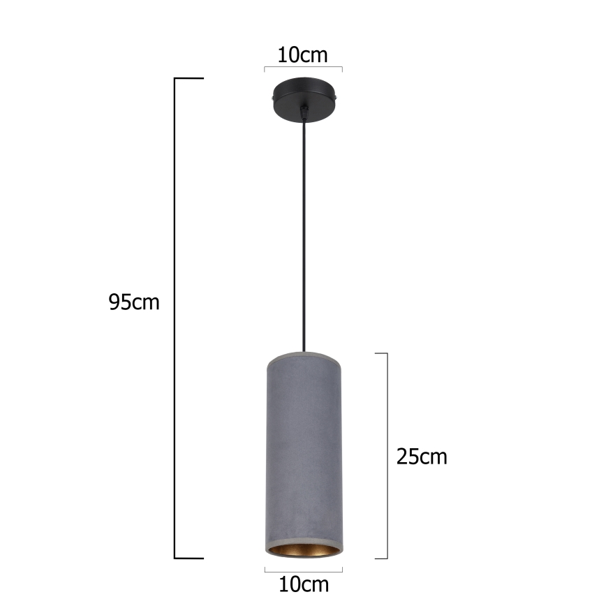 Chandelier on a string AVALO 1xE27/60W/230V grey