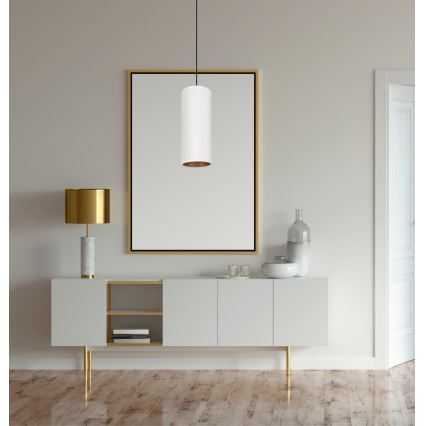 Chandelier on a string AVALO 1xE27/60W/230V white/copper
