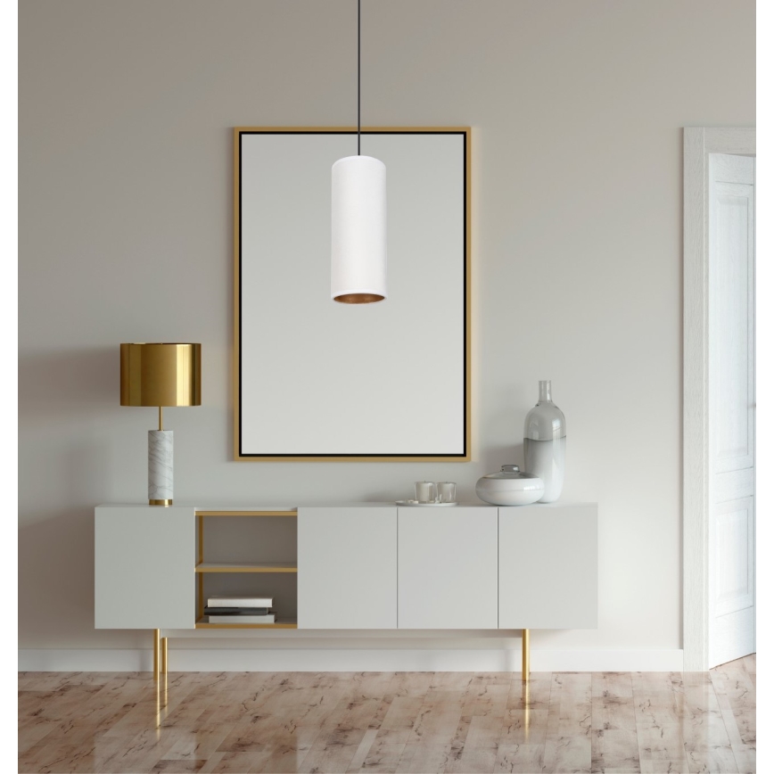 Chandelier on a string AVALO 1xE27/60W/230V white/copper