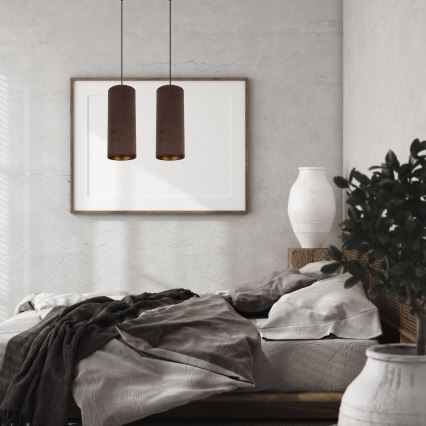 Chandelier on a string AVALO 2xE27/60W/230V brown/copper