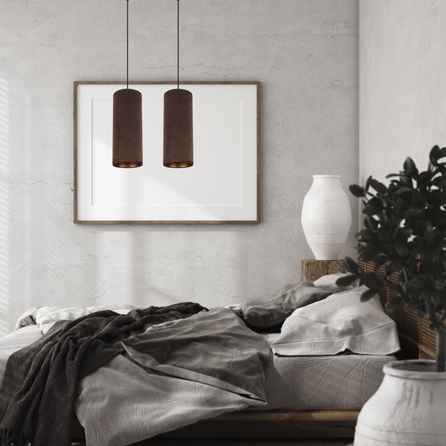Chandelier on a string AVALO 2xE27/60W/230V brown/copper