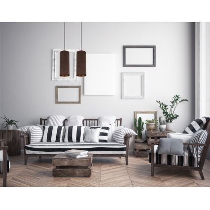 Chandelier on a string AVALO 2xE27/60W/230V brown/copper