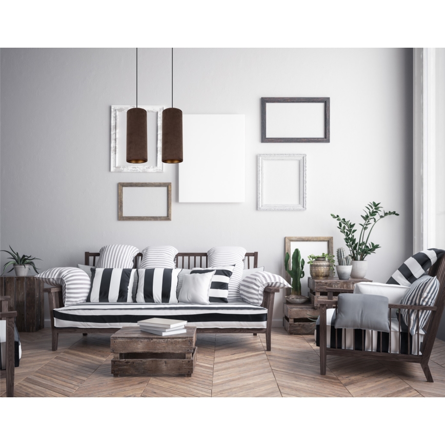 Chandelier on a string AVALO 2xE27/60W/230V brown/copper