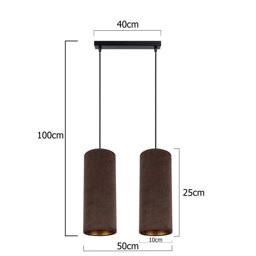 Chandelier on a string AVALO 2xE27/60W/230V brown/copper