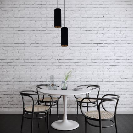 Chandelier on a string AVALO 2xE27/60W/230V d. 20 cm black