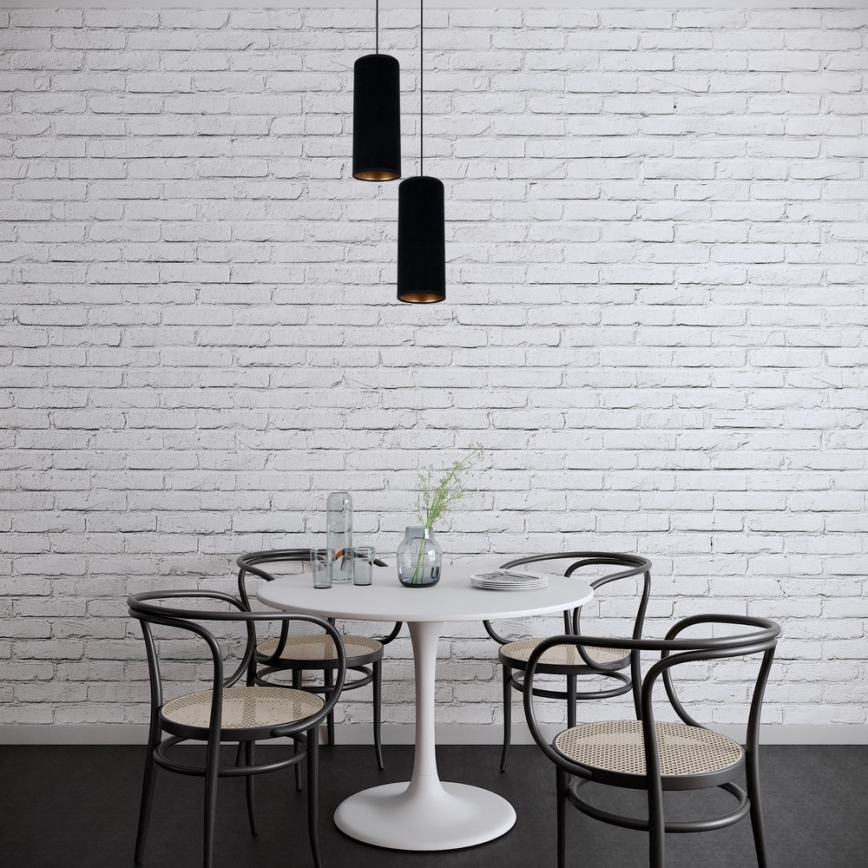 Chandelier on a string AVALO 2xE27/60W/230V d. 20 cm black